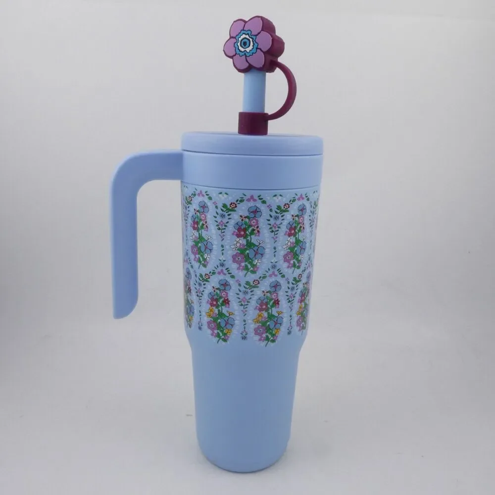 Vera Bradley x Reduce Chiller 24 oz Travel Tumbler Handle Twist Lid Straw Floral